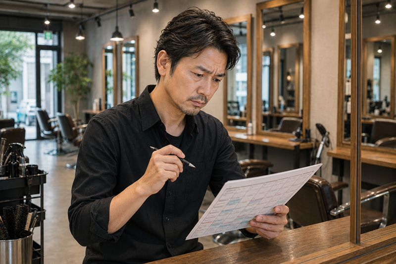困っている美容室オーナーさんのイメージ