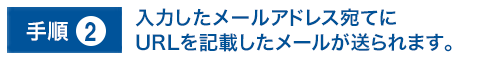 手順2.入力したメールアドレス宛てにURLが記載されたメールが送られます。