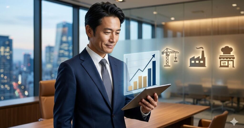 値上げで利益が数倍に増えることを示すシミュレーションを確認し、値上げに対して前向きなイメージを持つ経営者。